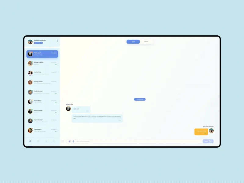 Desktop Chat Screen for Figma and Adobe XD