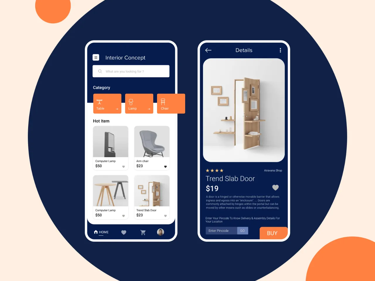 Interior App Design Exploration for Figma and Adobe XD