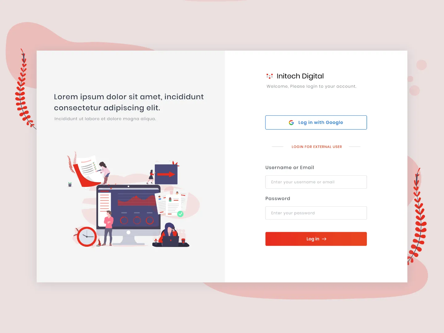 Login Screen Illustration for Figma and Adobe XD