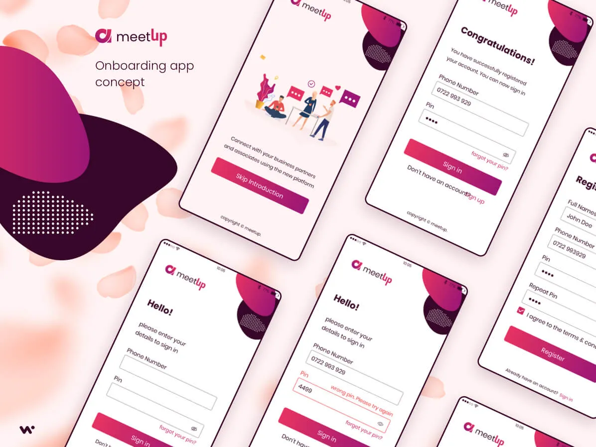 Mobile App Onboarding Process for Figma and Adobe XD