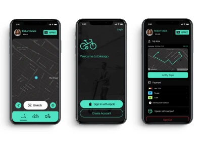 Bike and Scooter UI Kit  - Free template