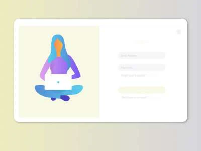 Girl Login Illustration  - Free template