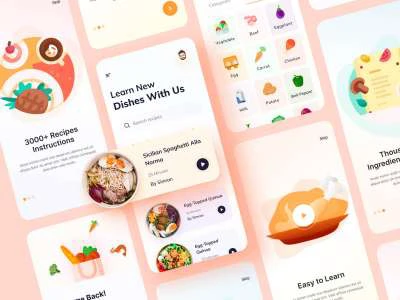 Online Cooking Learning App  - Free template