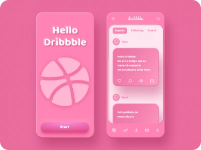 Skeuomorphic Hello Dribbble  - Free template