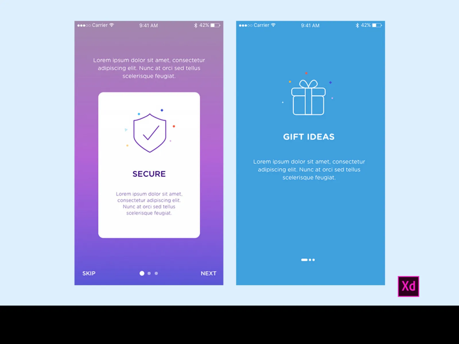 2 Onboarding App Screens for Figma and Adobe XD No 1