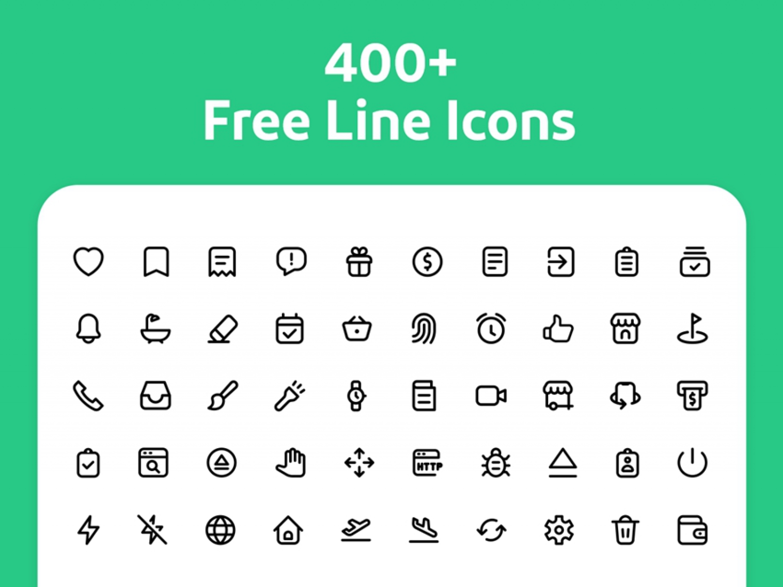 400+ Line Icons for Figma and Adobe XD No 1