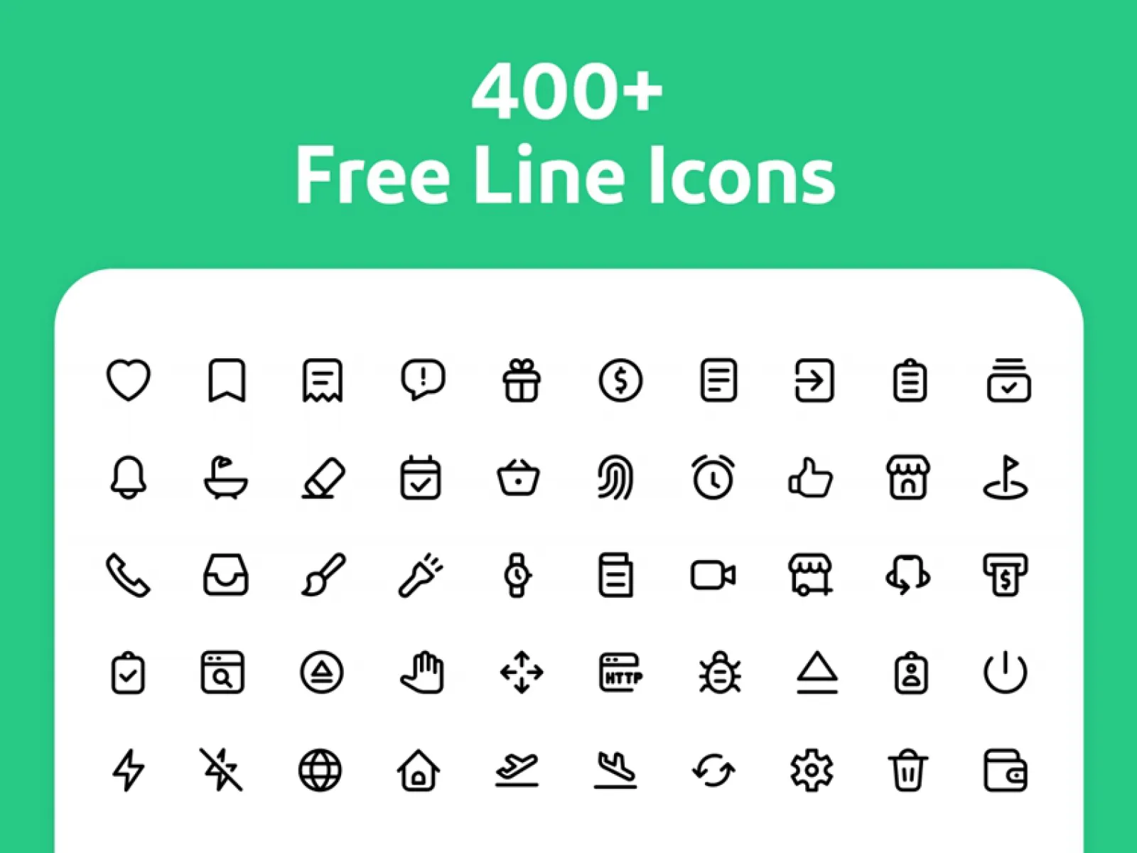 400+ Line Icons for Figma and Adobe XD No 1