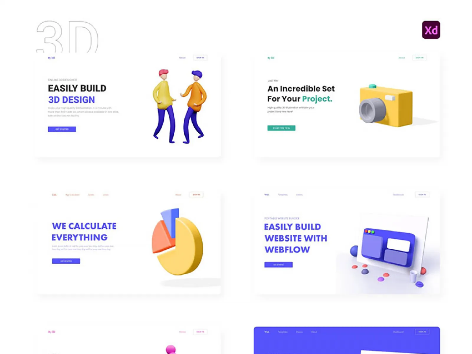 42 Landing page concepts for Figma and Adobe XD