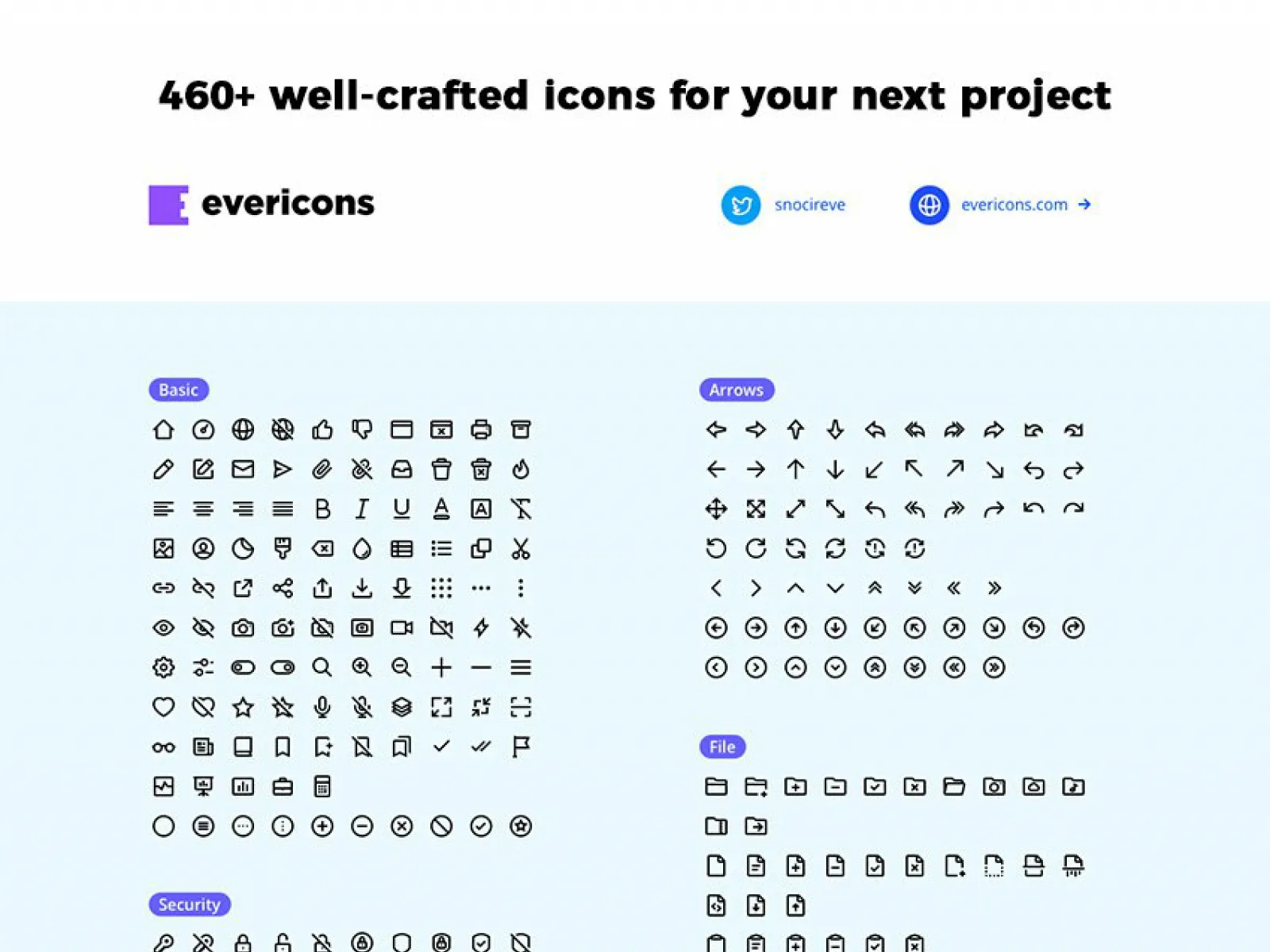 460 Free Minimalistic Icons for Figma and Adobe XD No 1