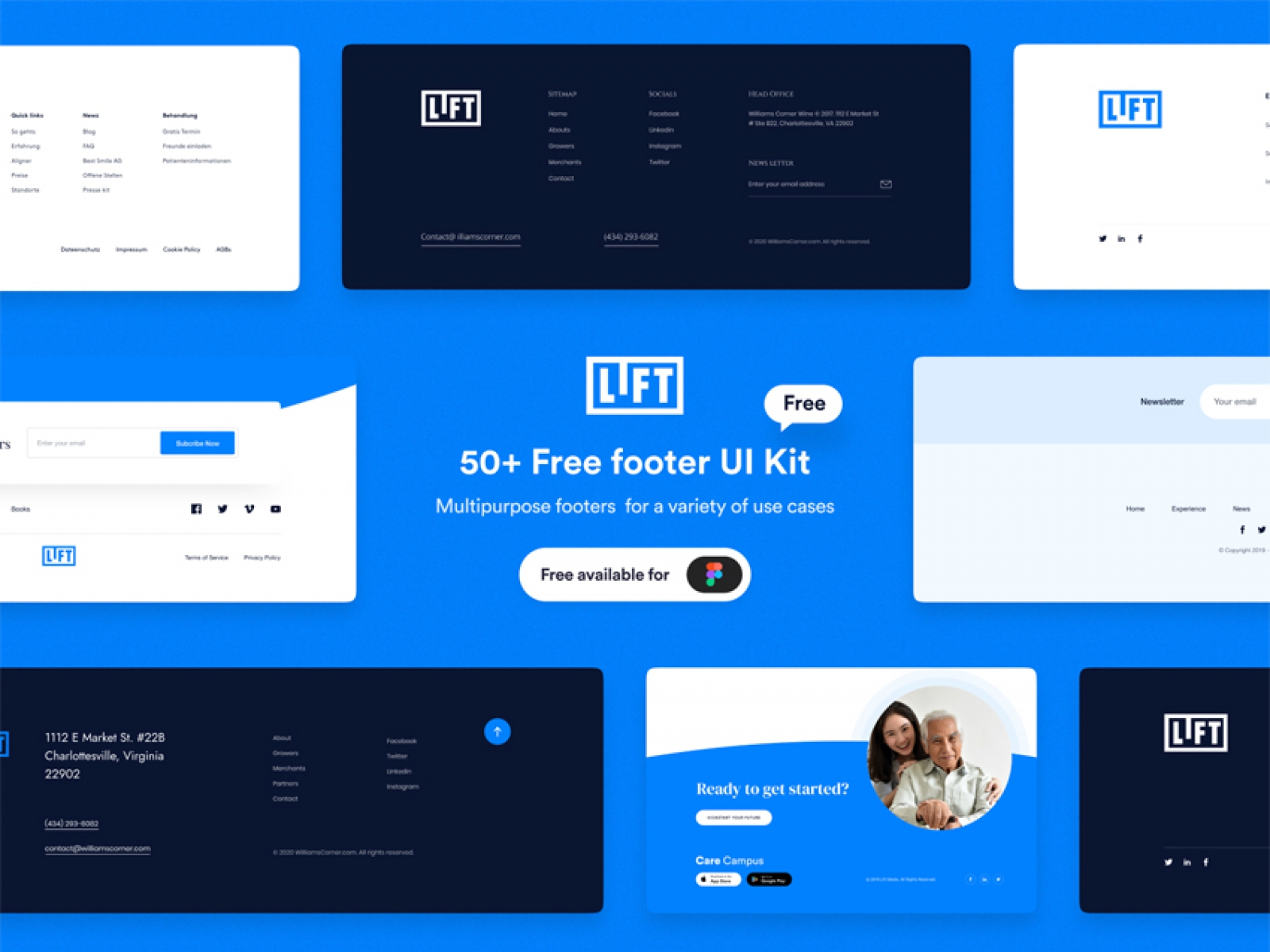 50+ FREE Footers UI Kit for Figma and Adobe XD No 1