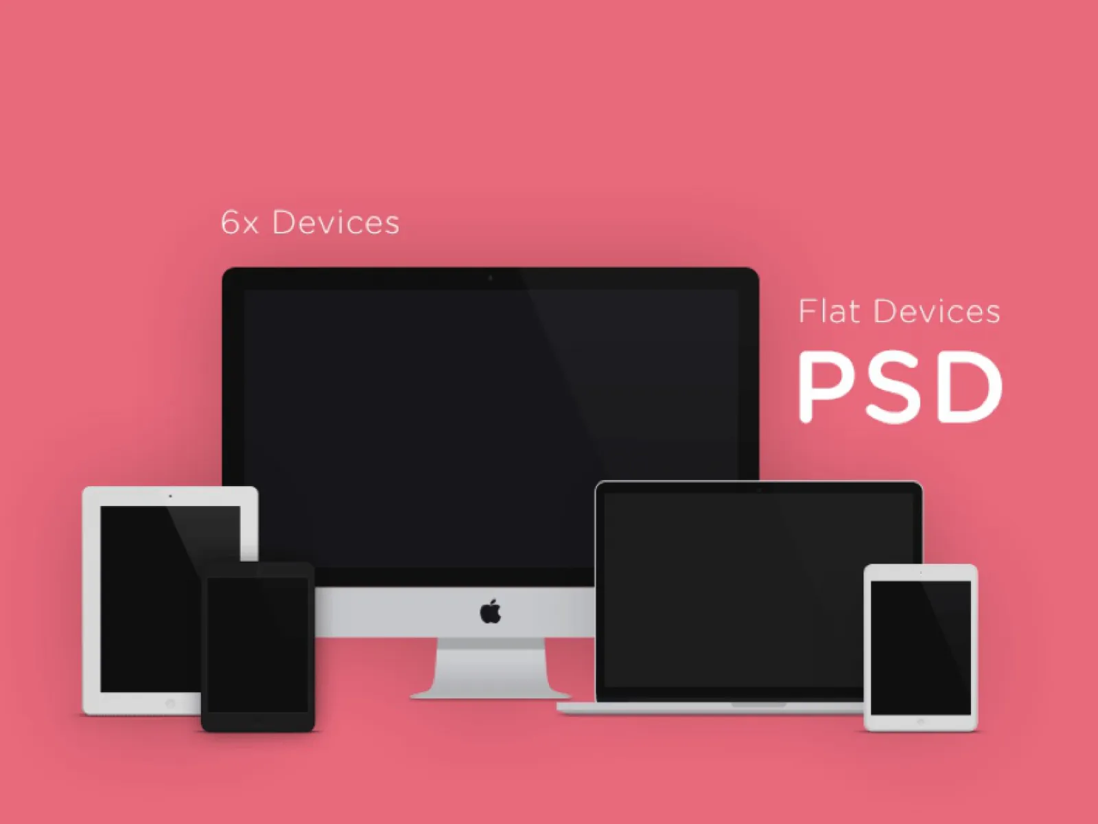6 Apple Flat Devices Mockup for Figma and Adobe XD No 1