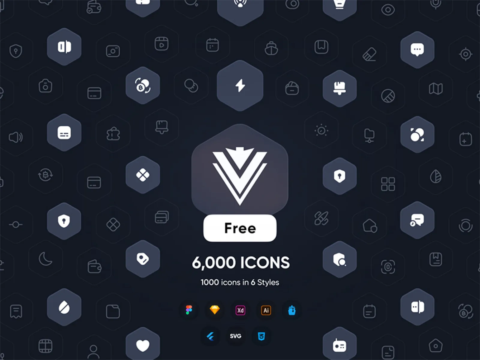 6000 Flat Icons Pack for Figma and Adobe XD