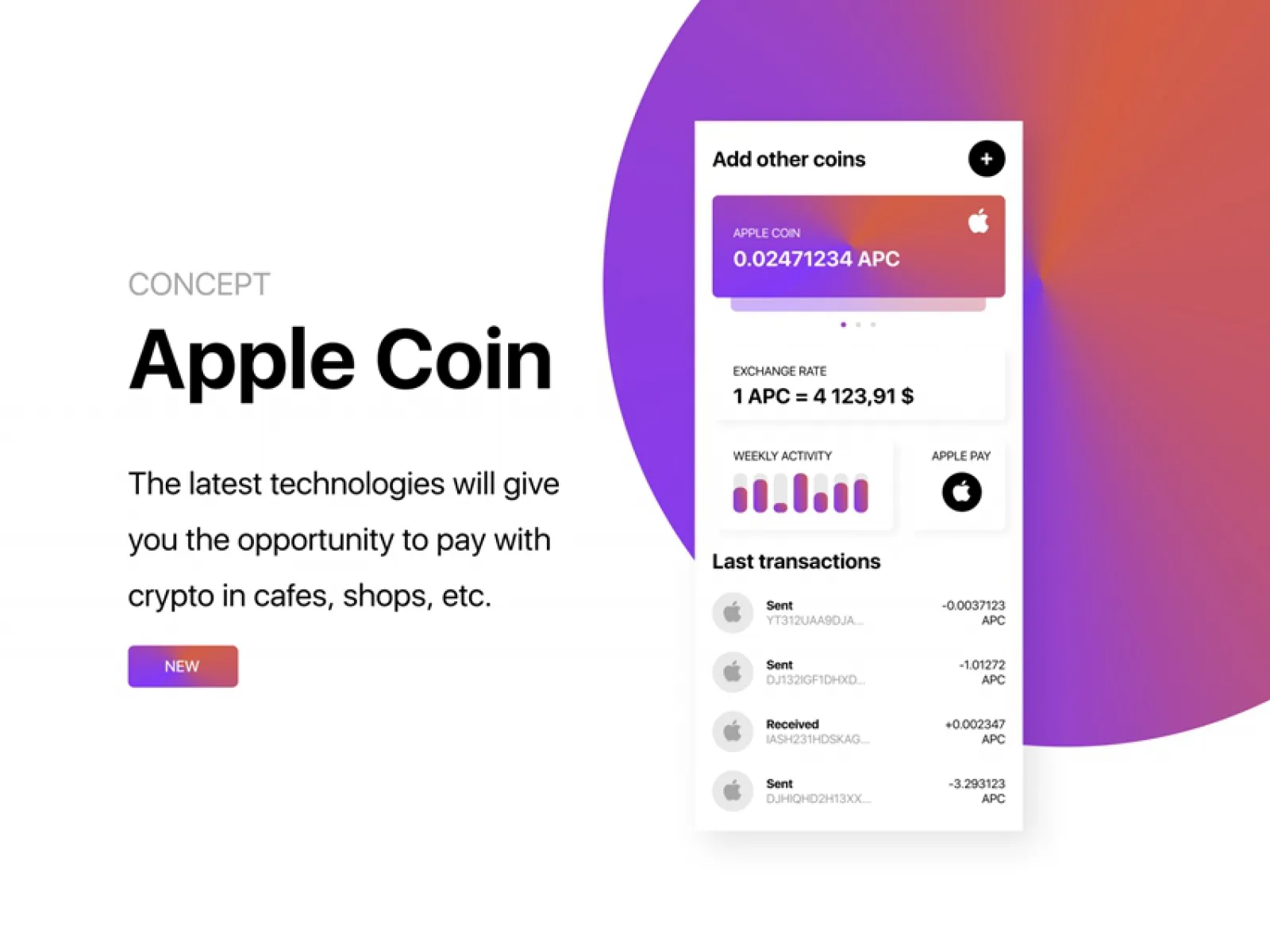Apple Coin App Design for Figma and Adobe XD No 1