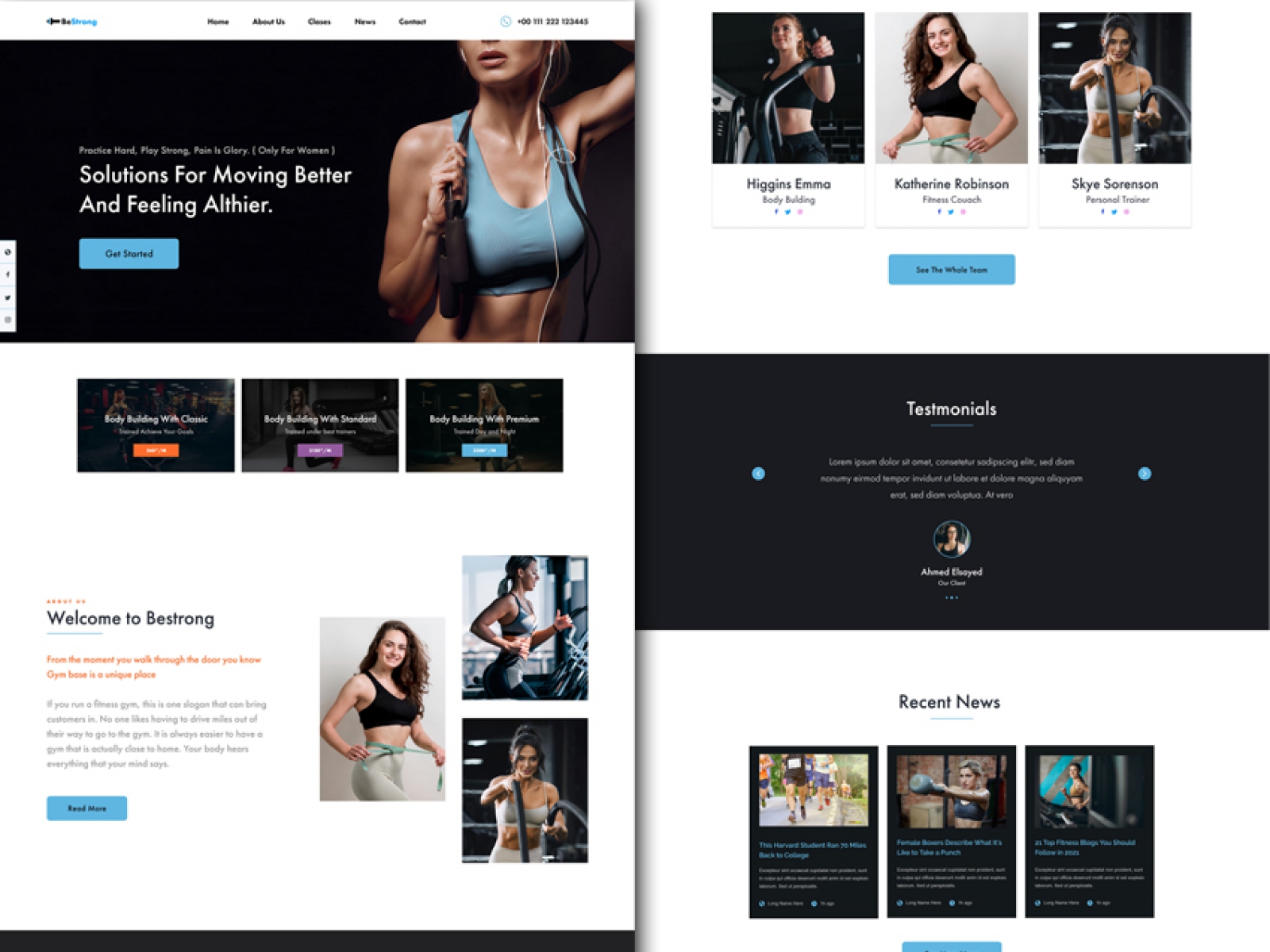 Bestrong Fitness Webdesign for Figma and Adobe XD