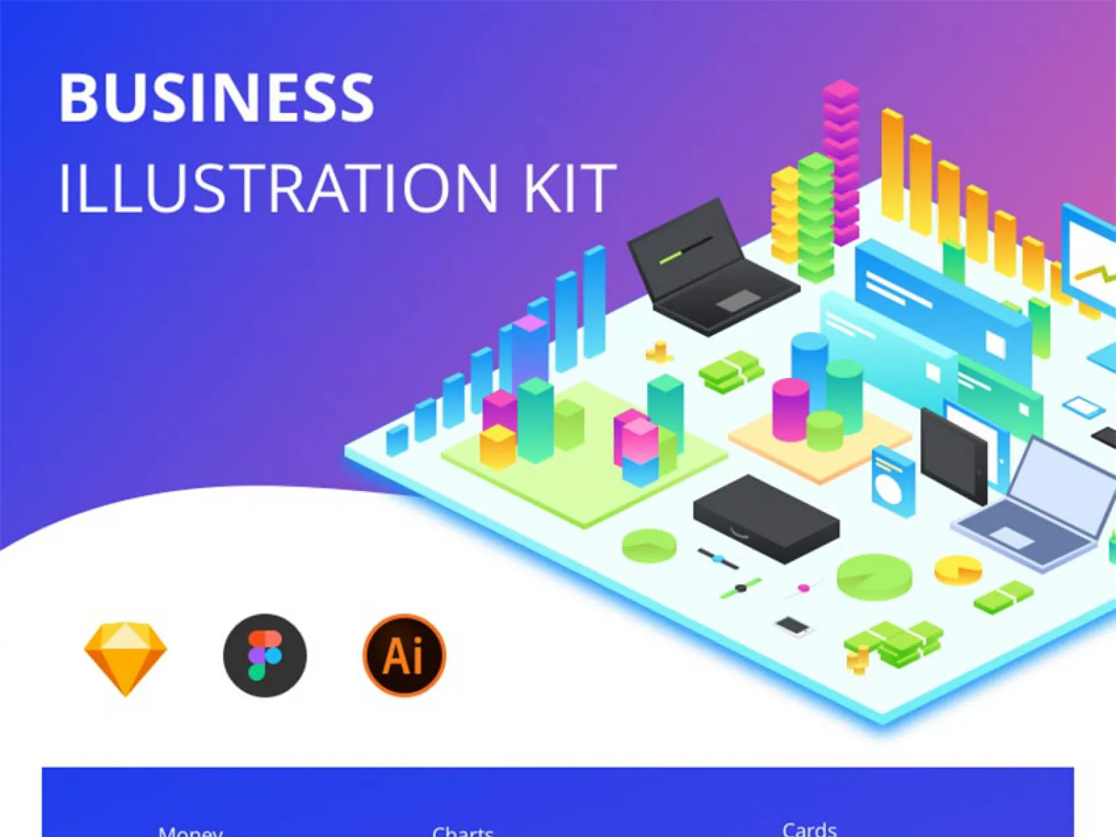 Business Illustration UI Kit for Figma and Adobe XD No 1