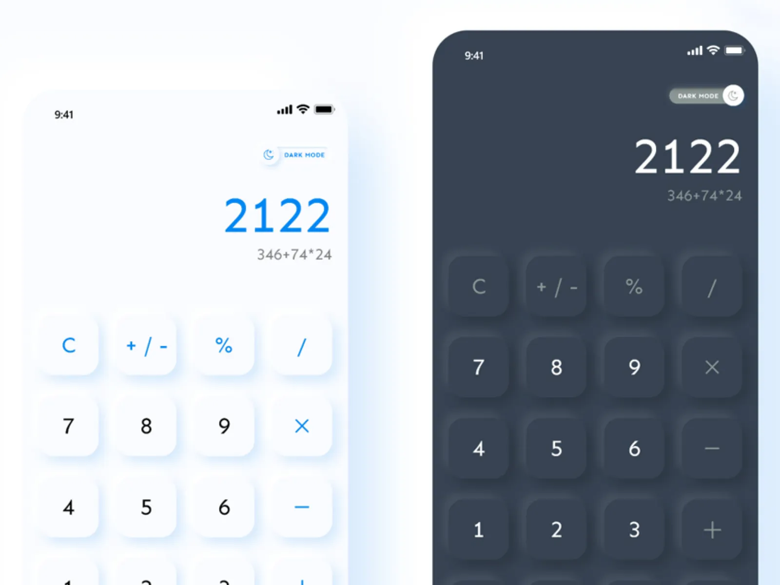 Calculator App UI Design for Figma and Adobe XD