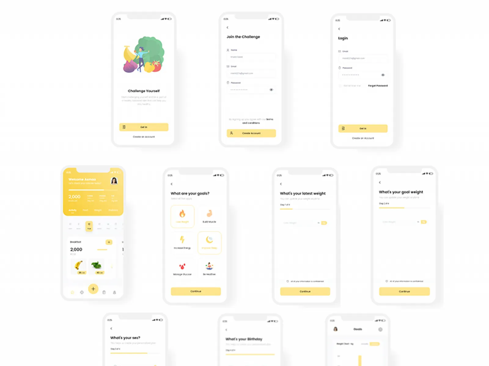 Calorie Counter App UI for Figma and Adobe XD