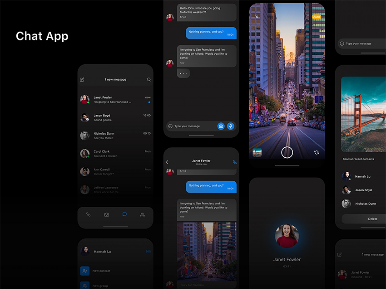 Chat App UI Design for Figma and Adobe XD