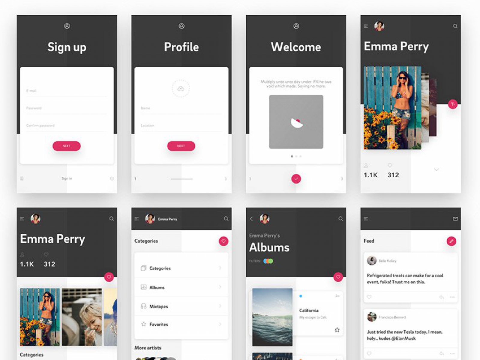 Cherise Free App Design for Figma and Adobe XD