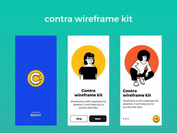 Contra ï¿½ Open Source Wireframe for Figma and Adobe XD