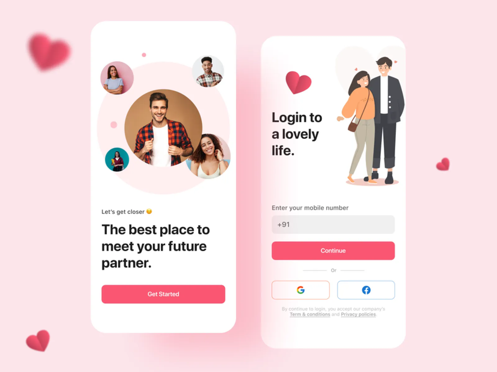 Dating App Sign up Design for Figma and Adobe XD