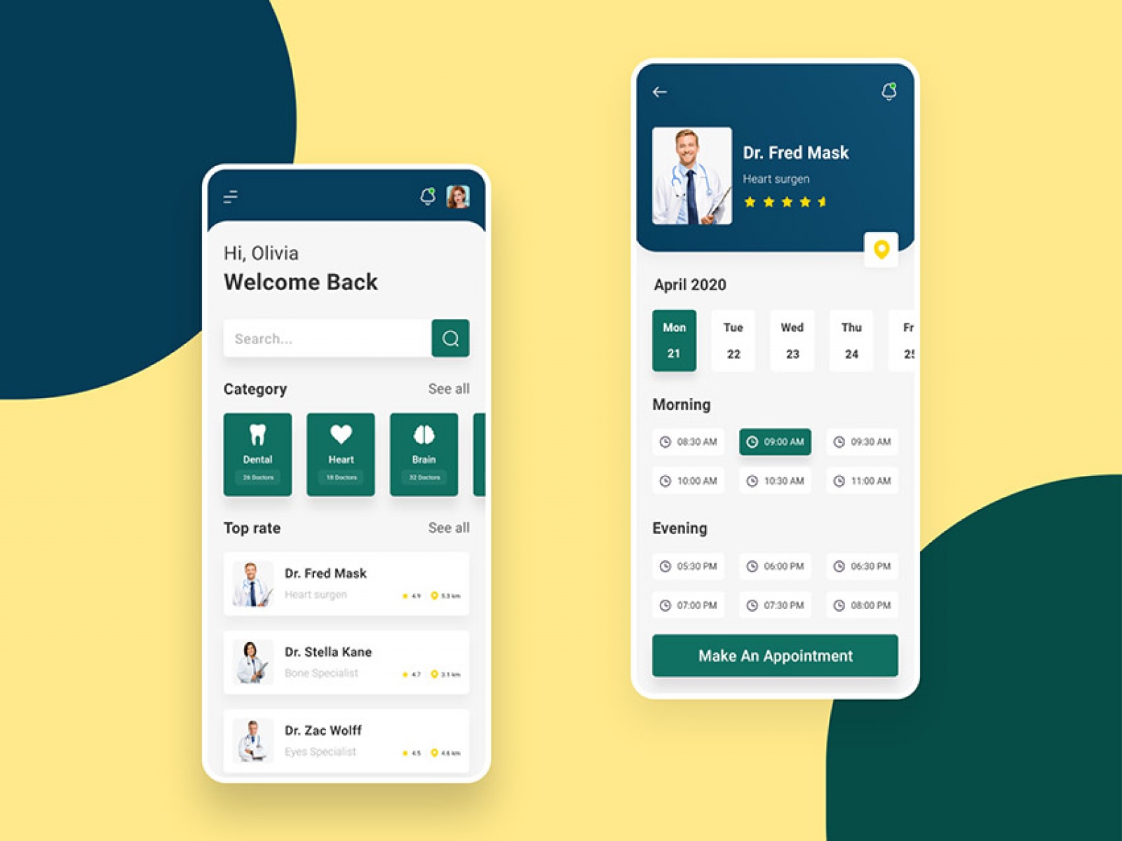 Doctor Appointment App for Figma and Adobe XD