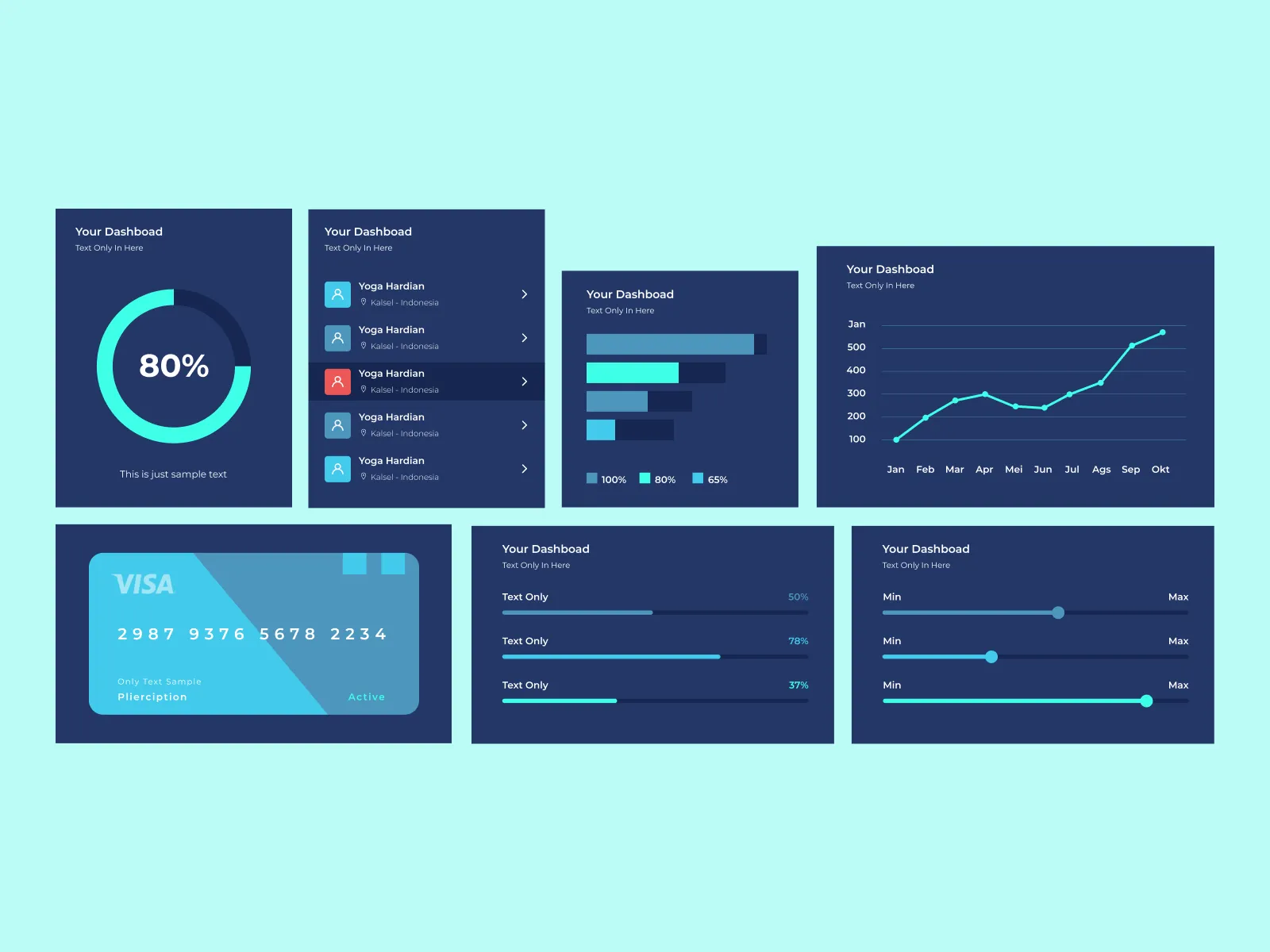 25 Dashboard UI Cards for Figma and Adobe XD No 4