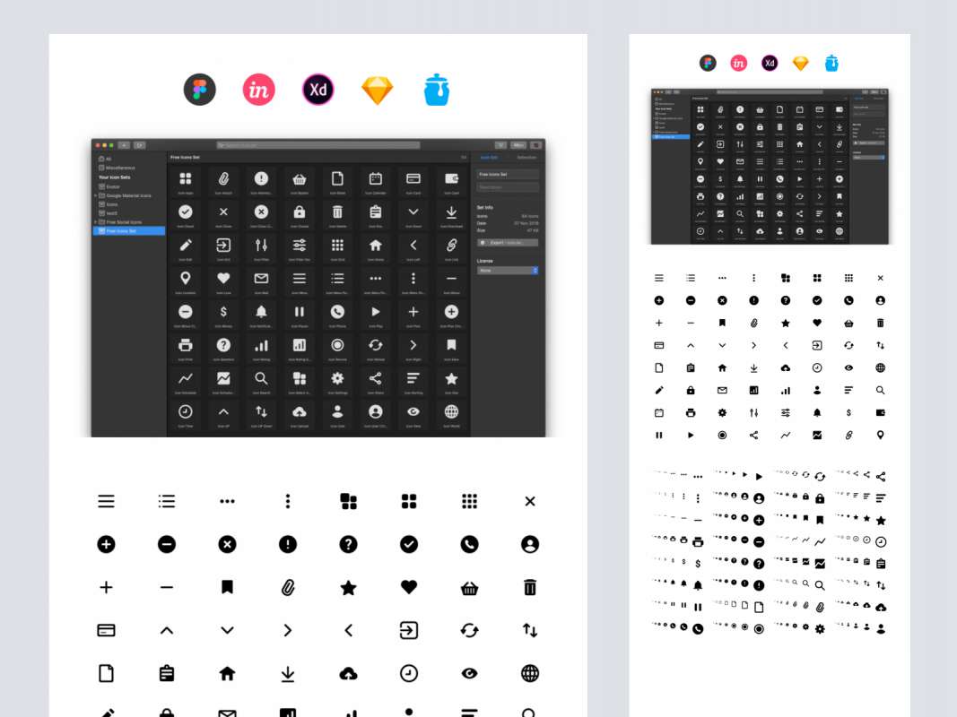 64 Free Essential Icons for Figma and Adobe XD