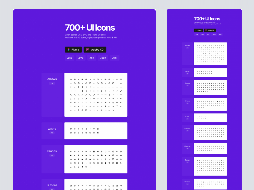 700+ UI Icons for Figma and Adobe XD for Figma and Adobe XD
