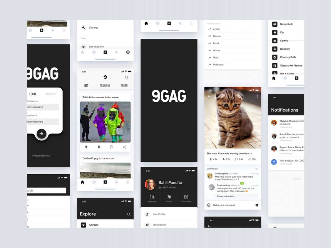 9GAG Redesign UI Kit for Figma and Adobe XD