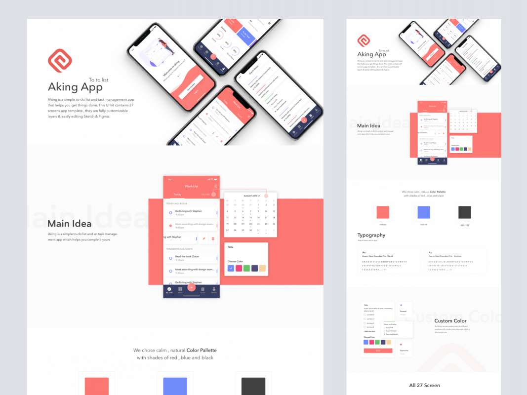 Aking To-Do List App Free UI Kit for Figma and Adobe XD No 1