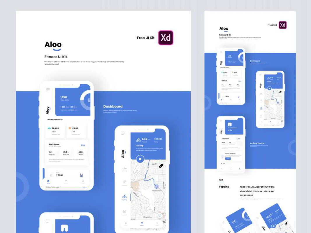 Aloo - Fitness UI Kit for Adobe XD for Figma and Adobe XD