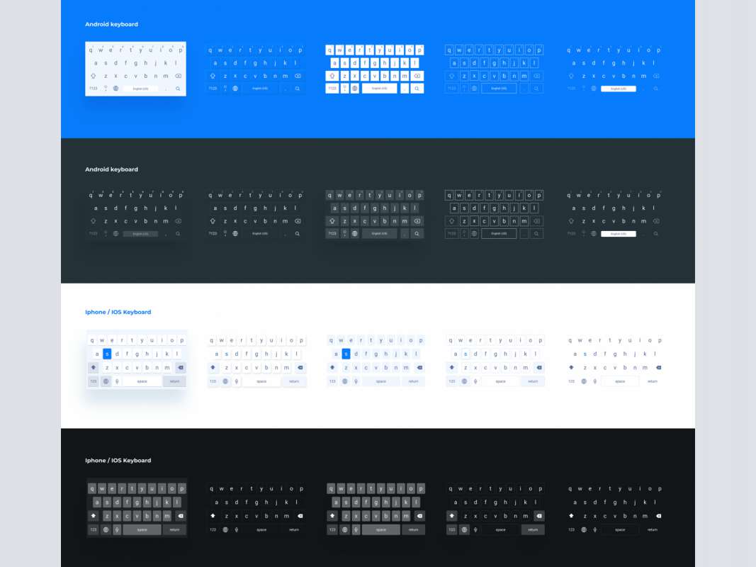 Android & iOS Keyboards for Figma for Figma and Adobe XD