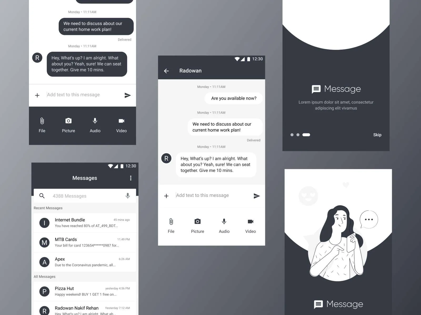 Android Messaging App for Figma and Adobe XD No 2