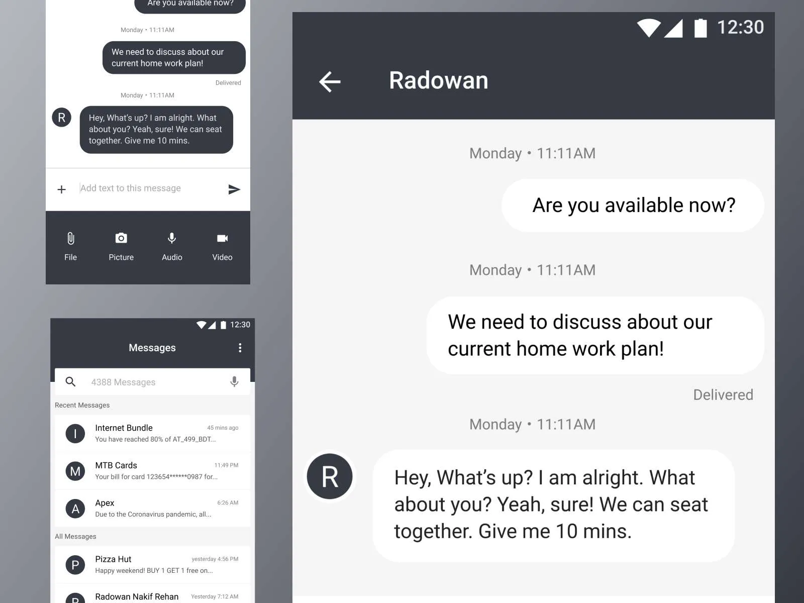 Android Messaging App for Figma and Adobe XD No 4
