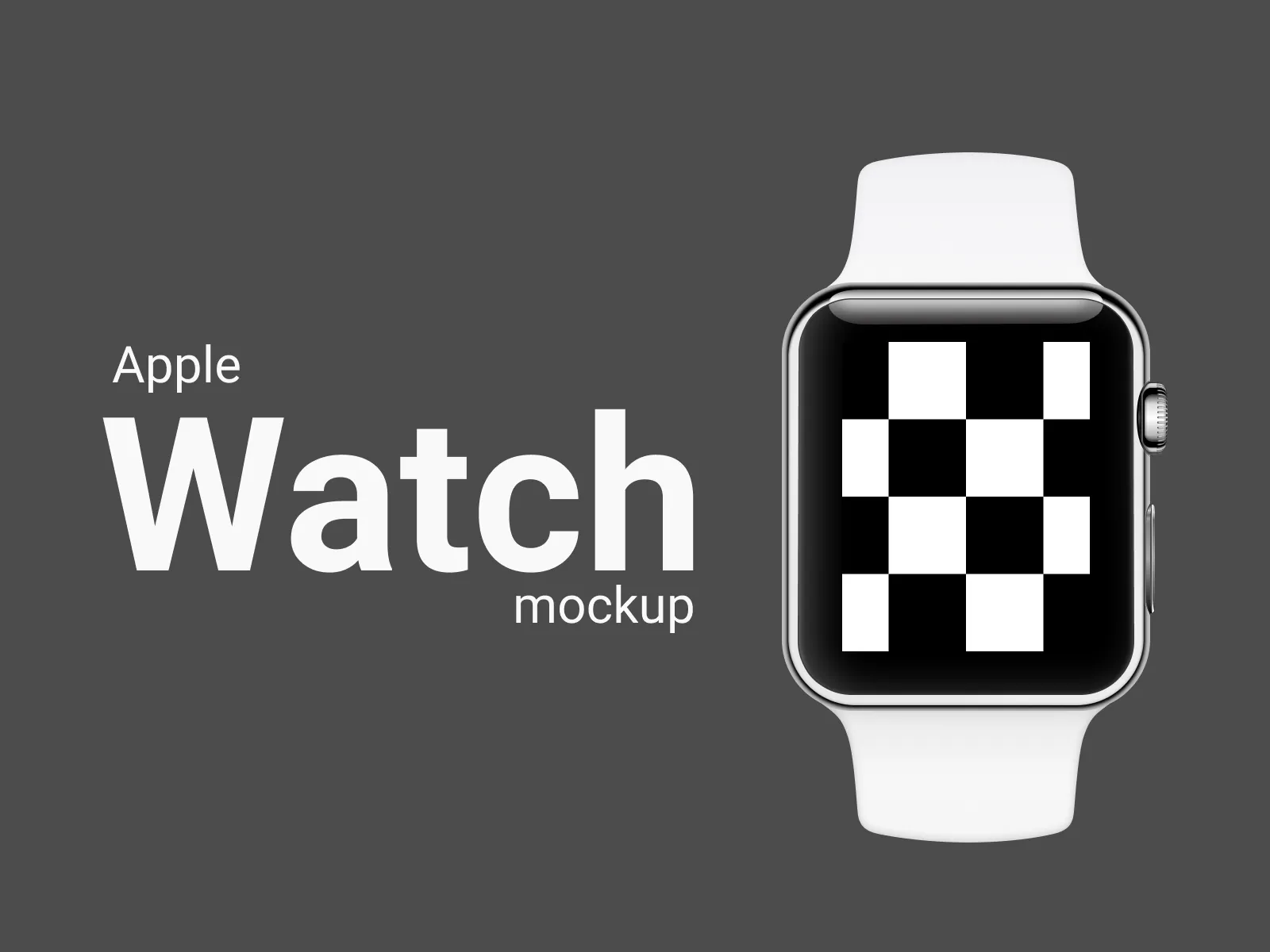 Apple Watch 3 38mm White Mockup for Figma and Adobe XD No 2
