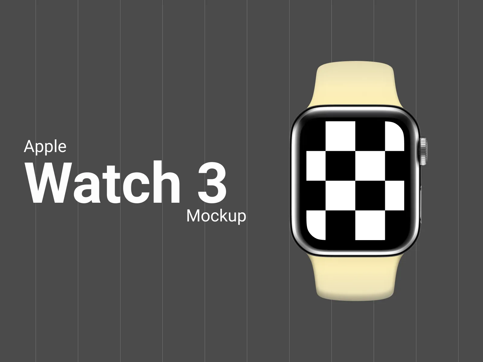 Apple Watch 3 42mm Black Mockup for Figma and Adobe XD No 4