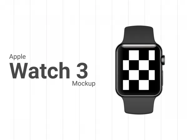 Apple Watch 3 42mm Black Mockup for Figma and Adobe XD