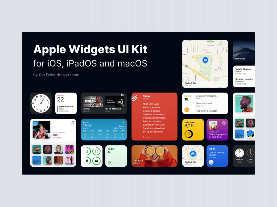 Apple Widgets UI Kit for Figma for Figma and Adobe XD