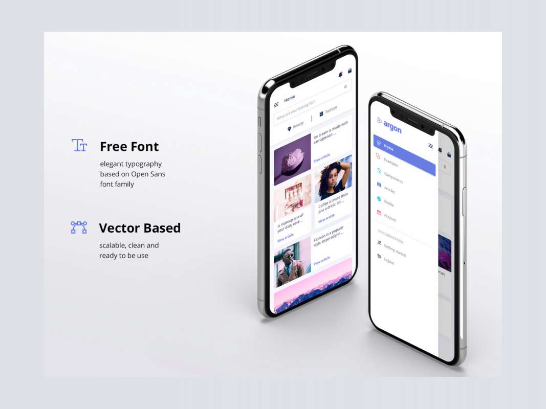 Argon Mobile UI Kit for Figma and Adobe XD No 1