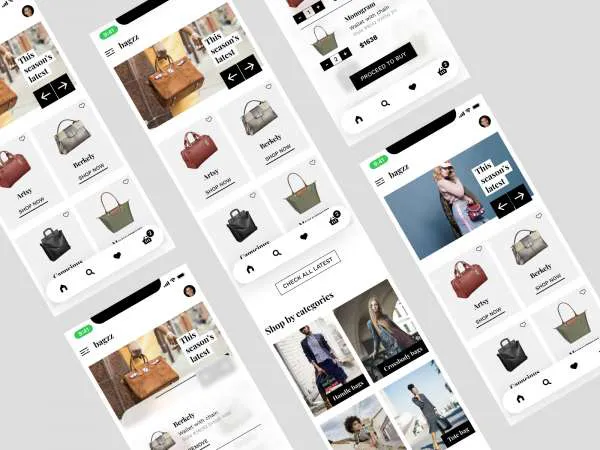 Bagzz Shopping UI Kit for Figma and Adobe XD