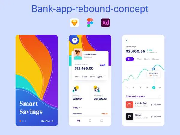 Bank App for Figma and Adobe XD