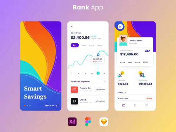 Bank Color App for Figma and Adobe XD