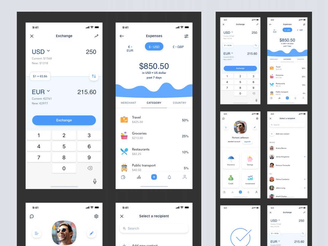 Banking App Design for Figma and Adobe XD