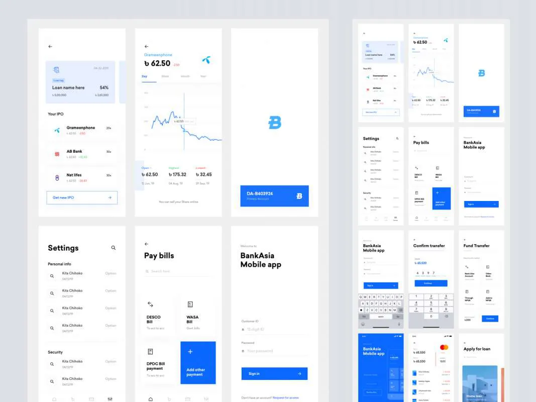 Banking Wallet App Free UI Kit for Sketch for Figma and Adobe XD