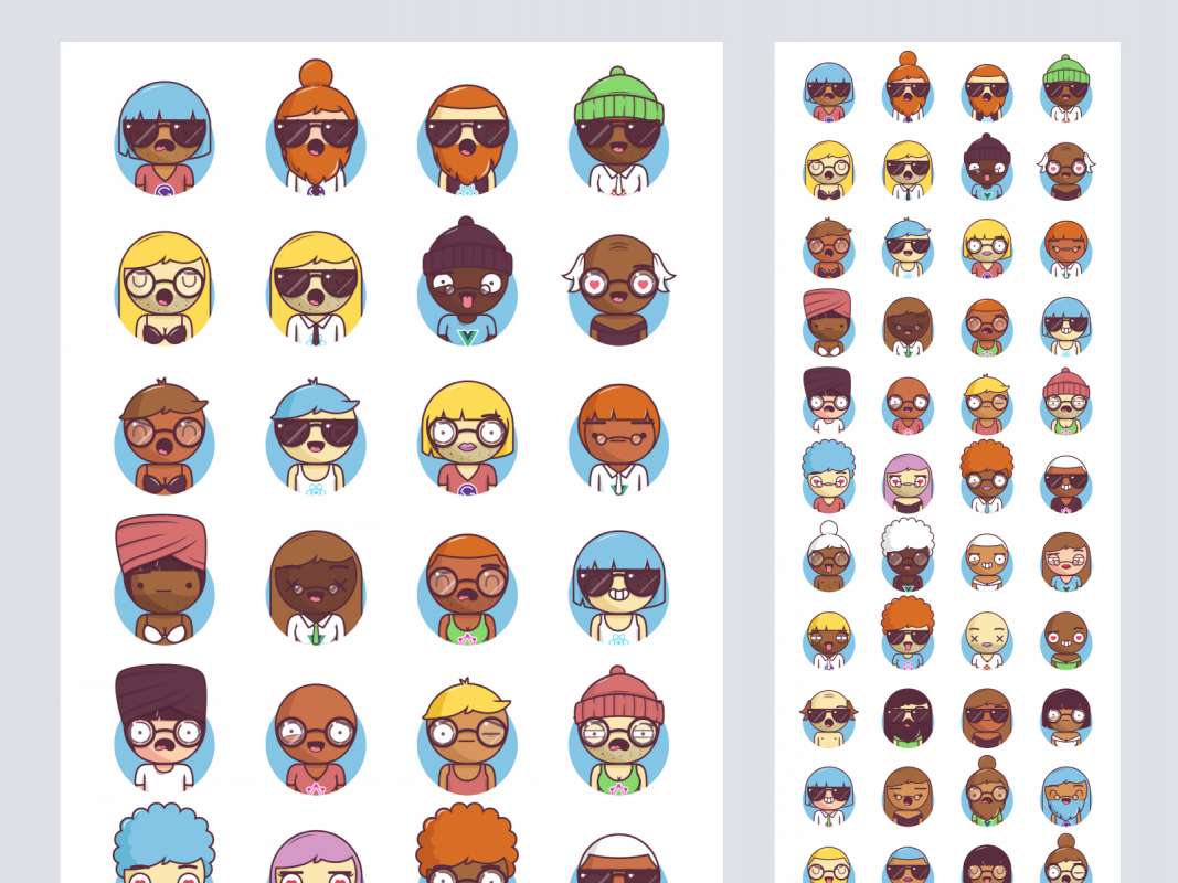 Big Heads Characters Free Illustrations for Figma and Adobe XD