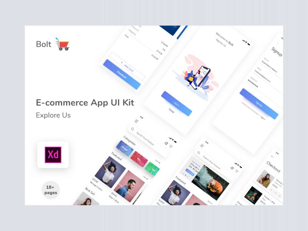 Bolt E-commerce App UI Kit for Figma and Adobe XD No 1