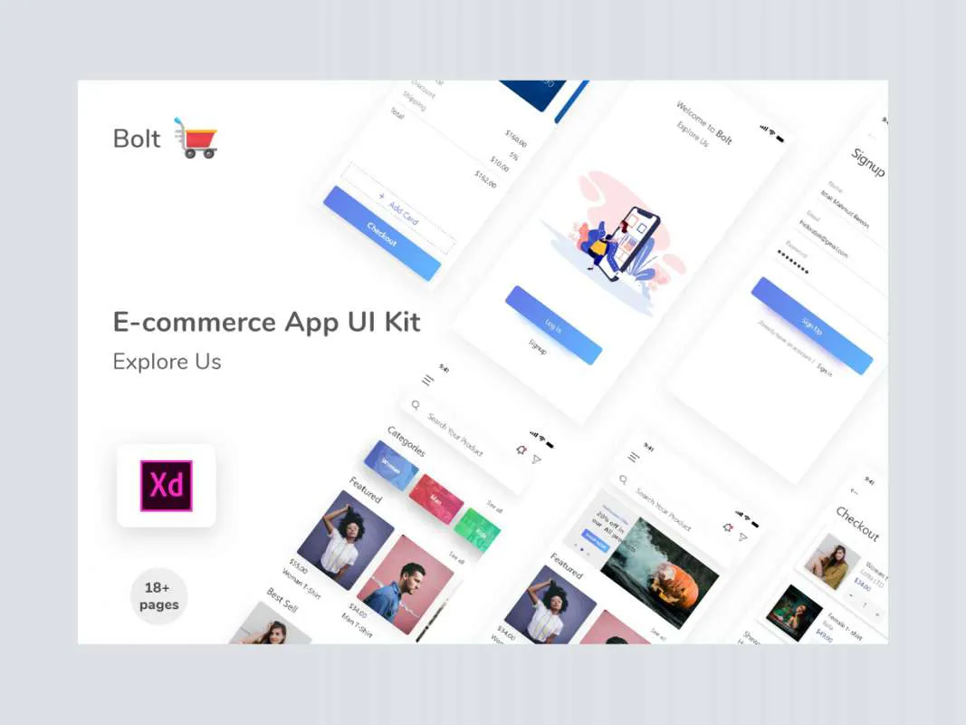 Bolt E-commerce App UI Kit for Figma and Adobe XD No 1