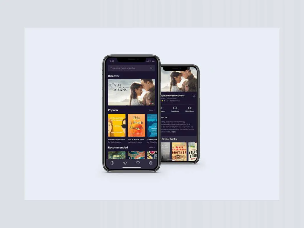 Book App Concept for Figma and Adobe XD No 1