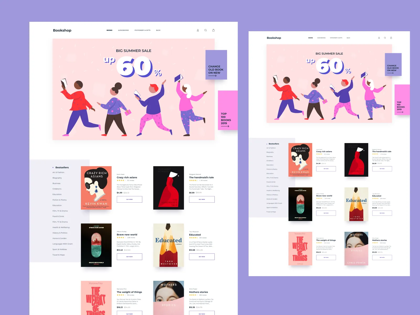 Bookshop Website for Figma and Adobe XD No 5